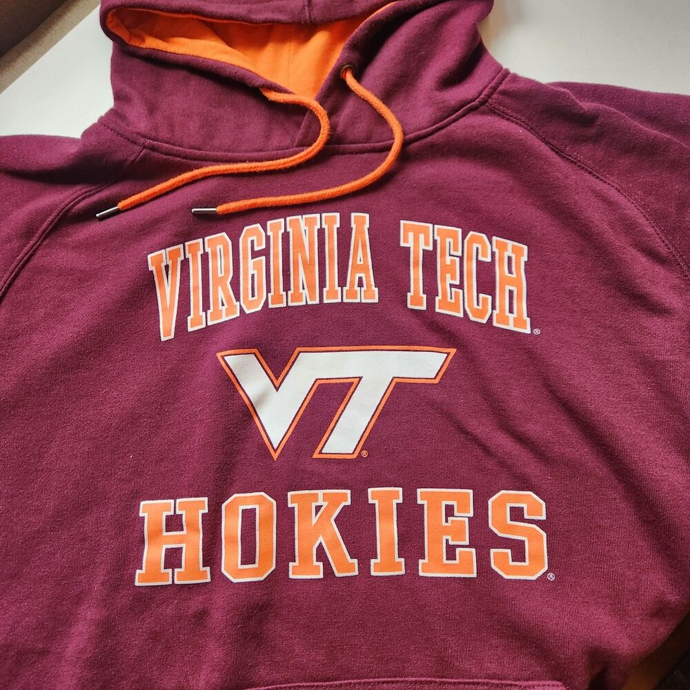 Virginia Tech Hokies NCAA Team Colors Men's Pullover Hoodie Hooded Sweatshirt L
